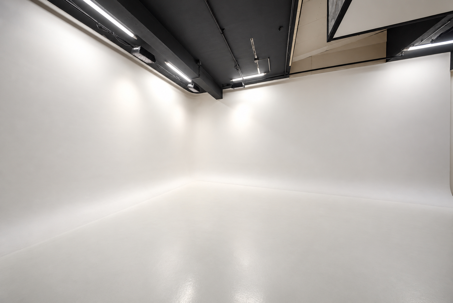 Sfeerpreview van de cyclorama met wit licht